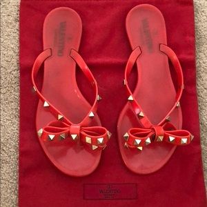 Valentino Jelly Studded Flip Flops